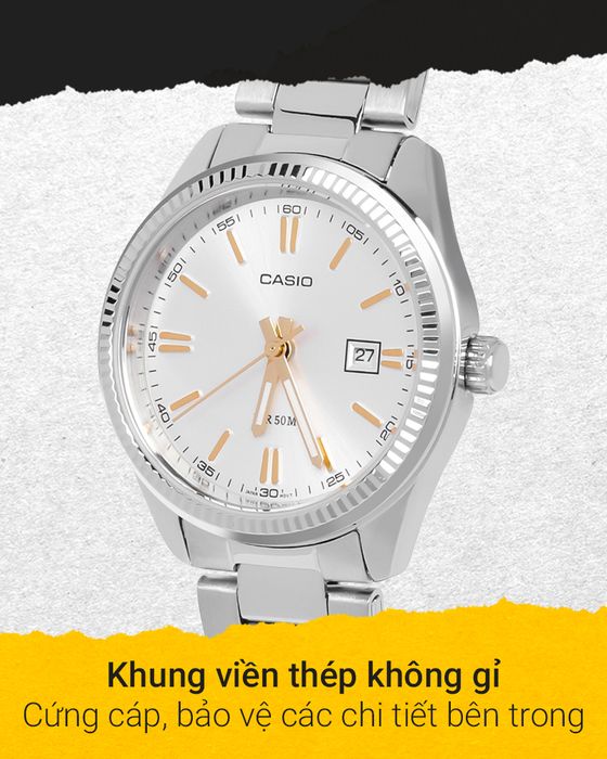 Đồng hồ Nữ Casio LTP-1302D-7A2VDF có khung viền thép không gỉ
