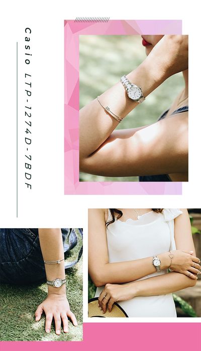 Đồng hồ nữ Casio LTP-1274D-7BDF - đeo trên tay