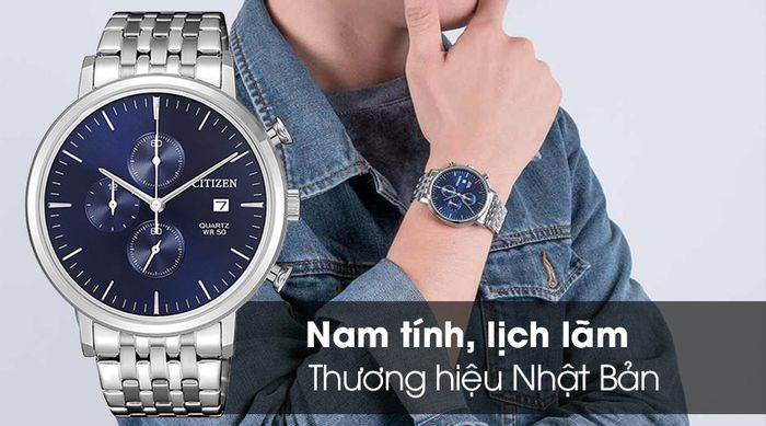 Đồng hồ nam Citizen AN3610-55L có thiết kế mạnh mẽ và nam tính