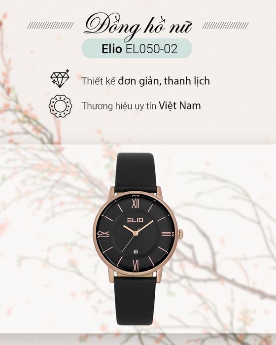 Đồng hồ Nữ Elio EL050-02 với thiết kế sang trọng, sành điệu
