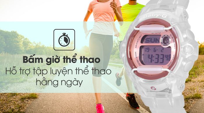 Đồng hồ Nữ Baby-G BG-169G-7BDR với chức năng bấm giờ thể thao