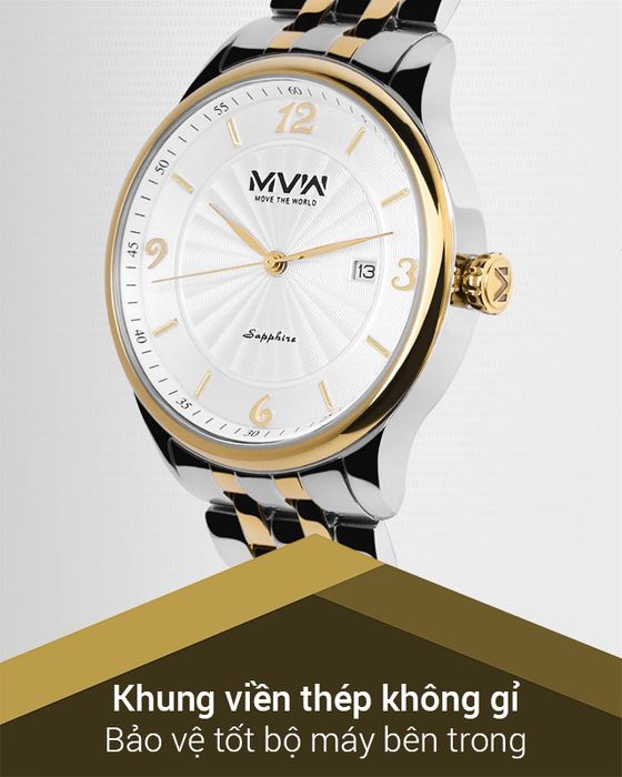Đồng hồ nam MVW MS065-01 có khung viền chịu va đập tốt