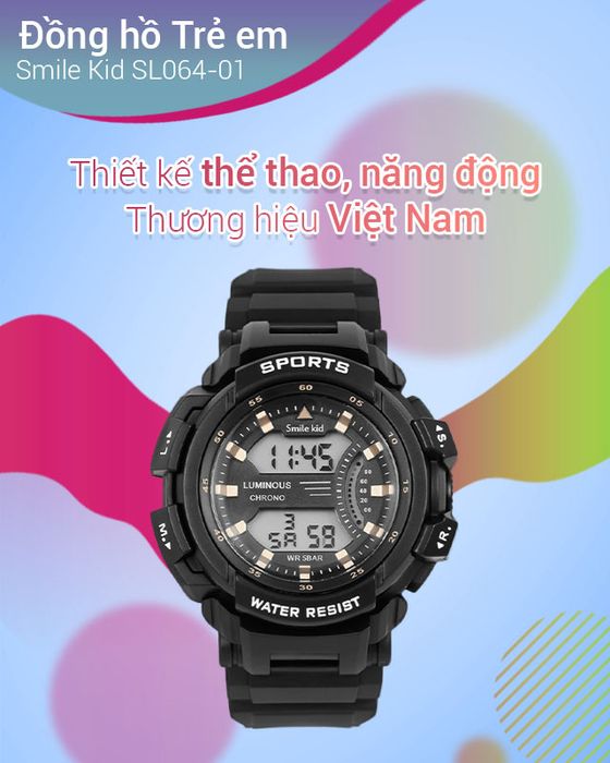 Đồng hồ trẻ em Smile Kid SL064-01 với thiết kế năng động, nam tính