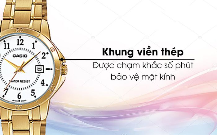 Đồng hồ Nữ Casio LTP-V004G-7BUDF có khung thép chắc chắn
