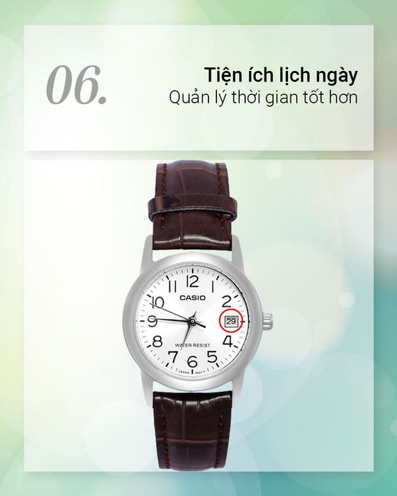 Đồng hồ Nữ Casio LTP-V002L-7B2UDF có lịch ngày tiện ích