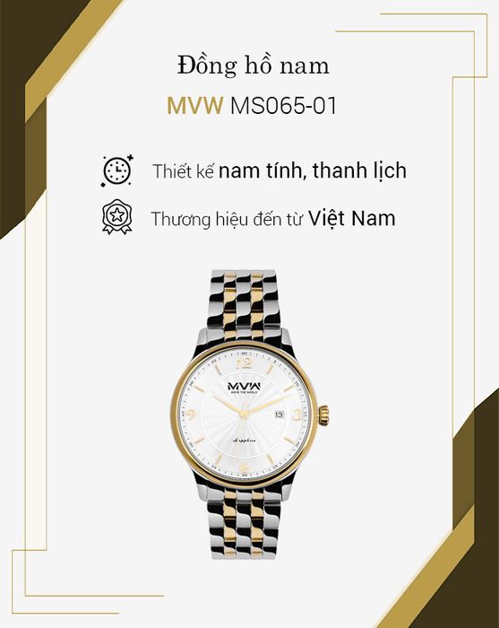 Tổng quan về đồng hồ nam MVW MS065-01