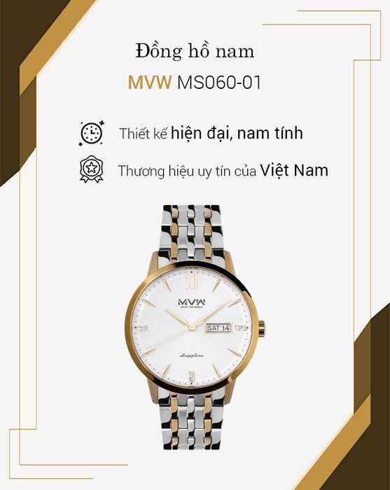 Tổng quan về đồng hồ nam MVW MS060-01