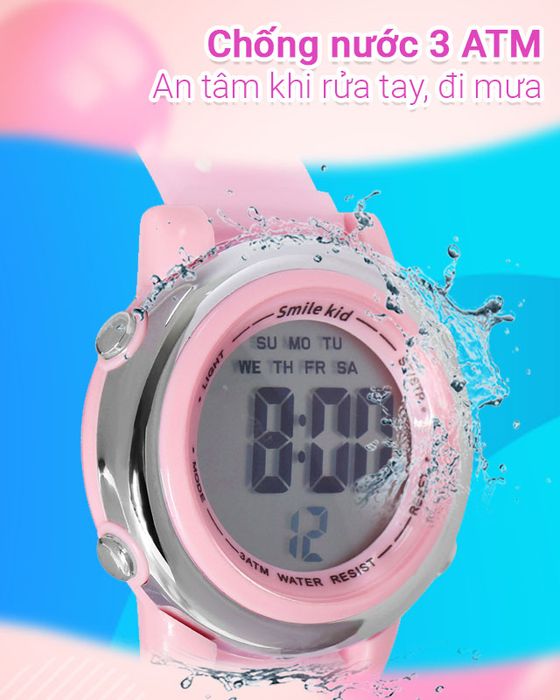Đồng hồ Trẻ em Smile Kid SL055-01 có hệ số chống nước 3 ATM