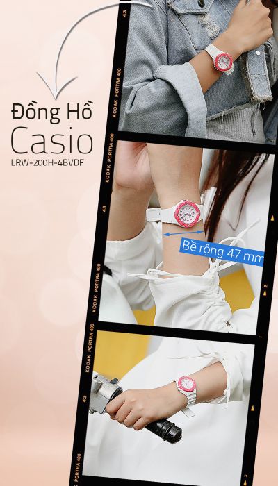 Đồng hồ nữ Casio LRW-200H-4BVDF - đeo trên tay