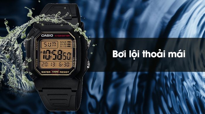 Đồng hồ nam Casio W-800HG-9AVDF sở hữu độ chống nước 10 ATM