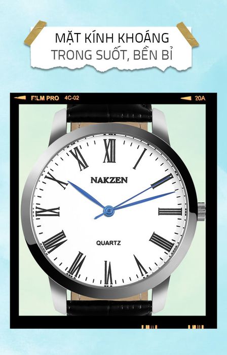 Đồng hồ nam Nakzen SL4115G-7 có mặt kính khoáng trong suốt