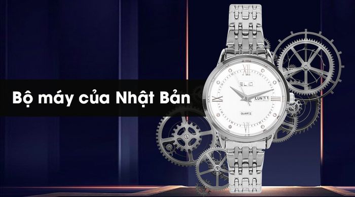 Đồng hồ nữ Elio ES027-C2 được trang bị bộ máy Nhật Bản