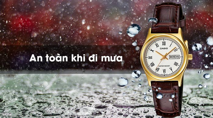 Đồng hồ nữ Casio LTP-V006GL-7BUDF có hệ số chống nước 3 ATM