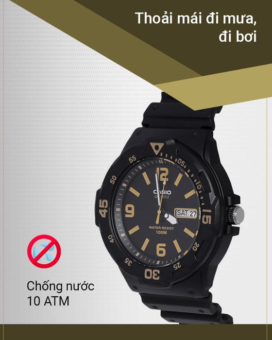 Đồng hồ nam Casio MRW-200H-1B3VDF có hệ số chống nước 10 ATM