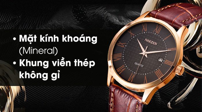 Đồng hồ nam Nakzen SL4043GREBN-6N0 có lớp vỏ ngoài bền bỉ