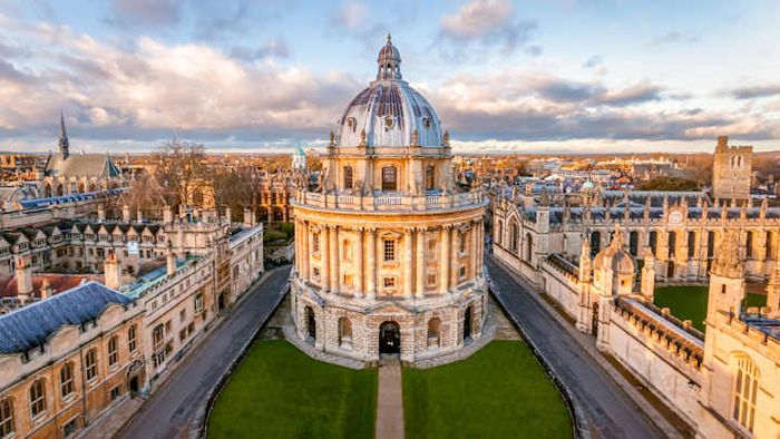 The Radcliffe Camera, a historic landmark at the University of Oxford, the oldest institution in the English-speaking world.