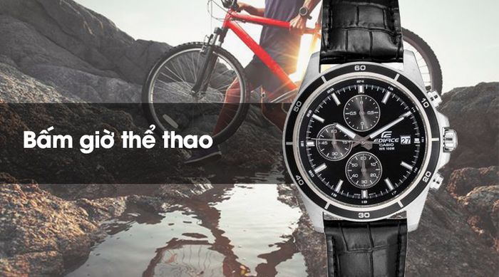 Đồng hồ Nam Edifice Casio EFR-526L-1AVUDF có tính năng bấm giờ thể thao