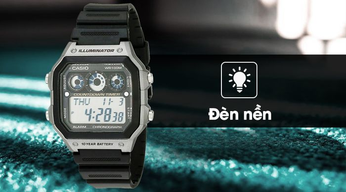 Đồng hồ nam Casio AE-1300WH-8AVDF có đèn LED sáng rõ