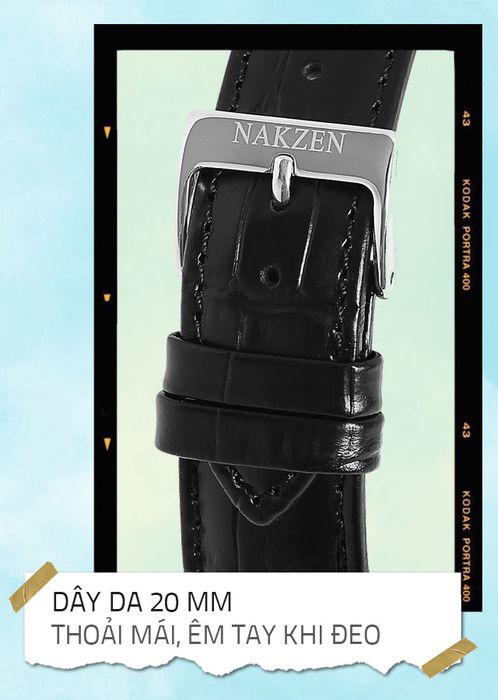 Đồng hồ nam Nakzen SL4115G-7 có dây đeo da êm ái và nhẹ nhàng