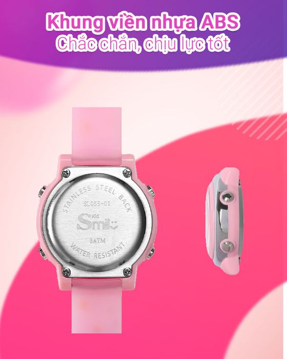 Đồng hồ Trẻ em Smile Kid SL055-01 có khung viền nhựa chắc chắn