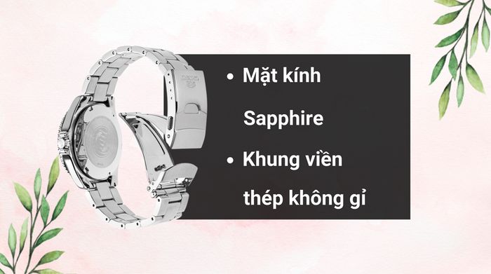 Chất liệu mặt kính và khung viền của mẫu đồng hồ