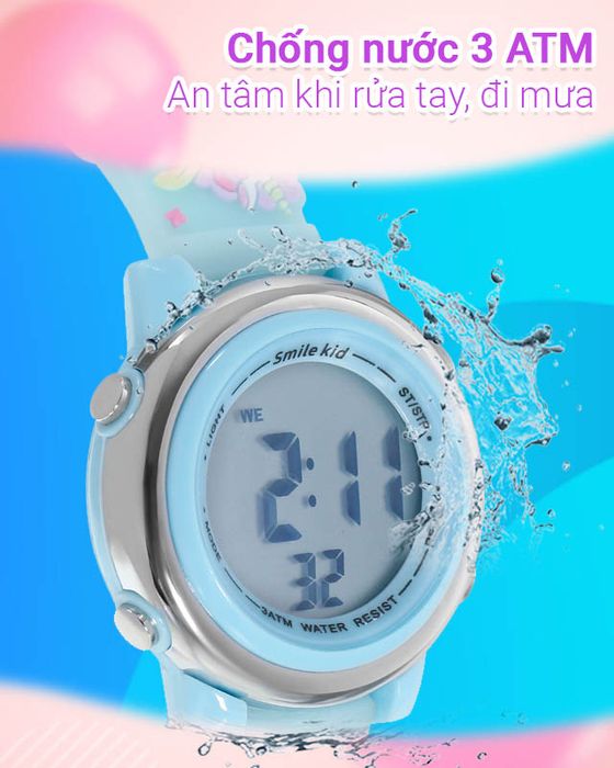 Đồng hồ Trẻ em Smile Kid SL056-01 có hệ số chống nước 3 ATM