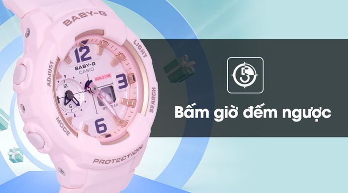 Đồng hồ Nữ Baby-G BGA-230SC-4BDR có chức năng bấm giờ đếm ngược