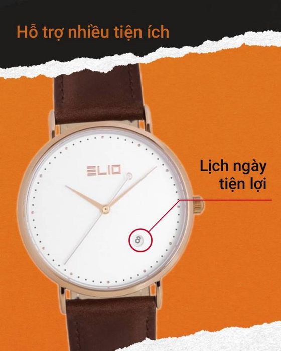 Đồng hồ Nam Elio EL062-01 có ô lịch ngày tiện dụng