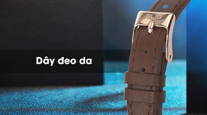 Đồng hồ Nữ Elio EL007-01 có dây đeo da mềm mại. phù hợp với mọi cỡ tay