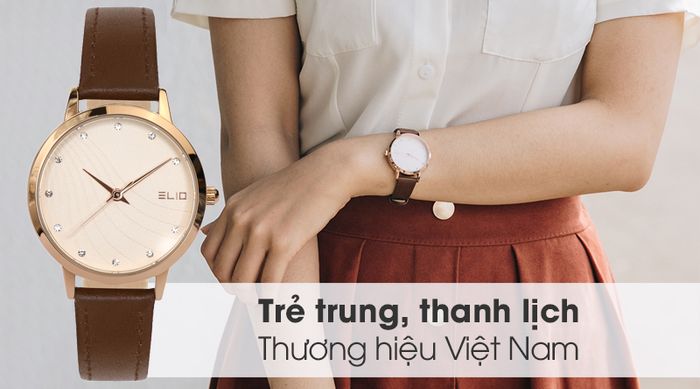 Đồng hồ Nữ Elio EL007-01 có thiết kế nữ tính, tinh tế