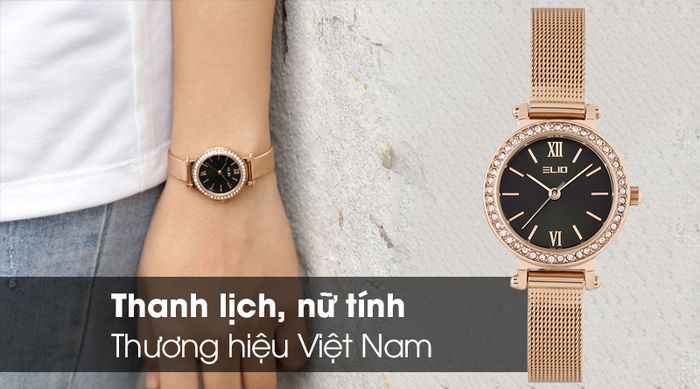 Đồng hồ nữ Elio ES035-01 mang kiểu dáng sang trọng