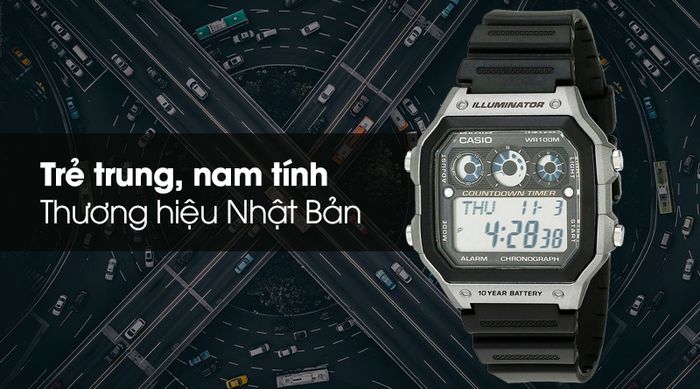 Đồng hồ nam Casio AE-1300WH-8AVDF có thiết kế trẻ trung