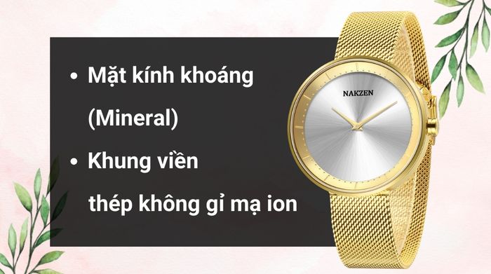 Chất liệu mặt kính và khung viền của mẫu đồng hồ