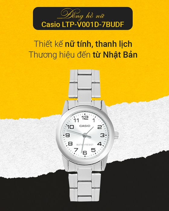 Tổng quan về đồng hồ Nữ Casio LTP-V001D-7BUDF