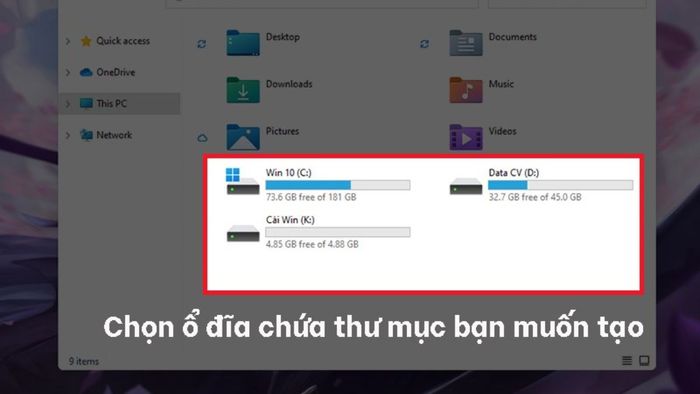 Phương pháp tạo thư mục mới bằng Ribbon Menu bước 1 (Hình minh họa)