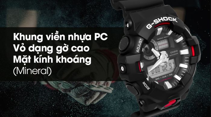 Đồng hồ Nam G-shock GA-700-1ADR chống sốc tốt