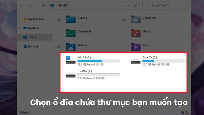 Phương pháp tạo thư mục mới bằng phím tắt bước 1 (Hình minh họa)