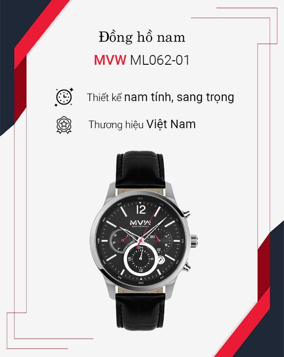 Đồng hồ Nam MVW ML062-01 mang hơi hướng cổ điển, nam tính