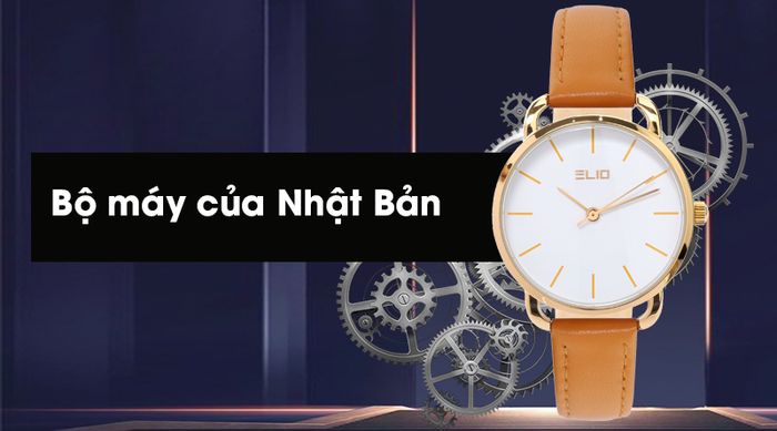 Đồng hồ nữ Elio EL011-01 sử dụng bộ máy của Nhật Bản với độ chính xác cao