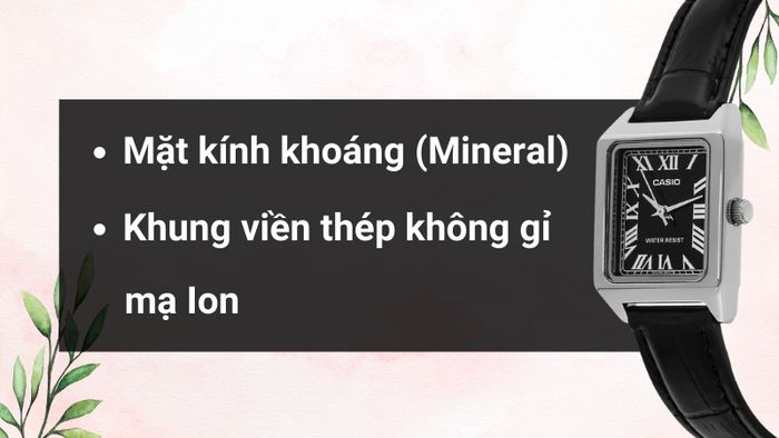 Chất liệu mặt kính và khung viền của mẫu đồng hồ