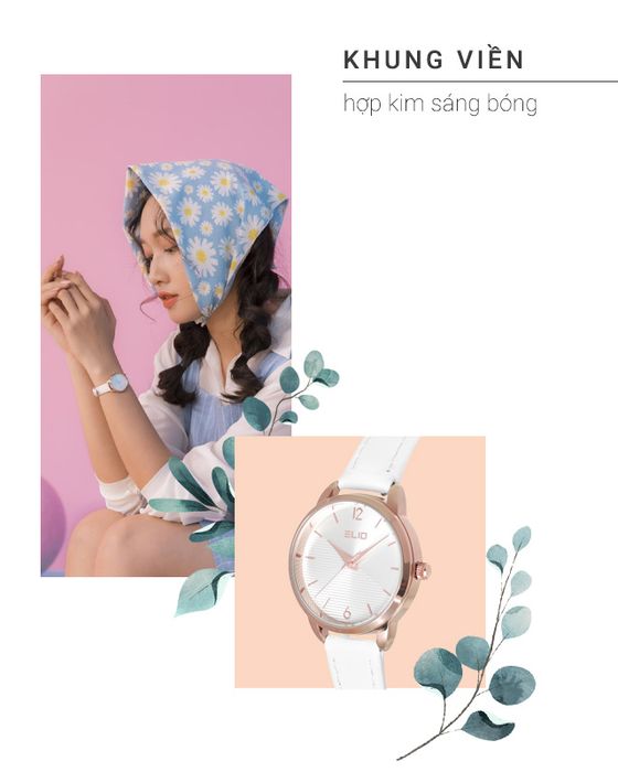 Đồng hồ Nữ Elio EL040-01 có khung viền hợp kim sáng bóng