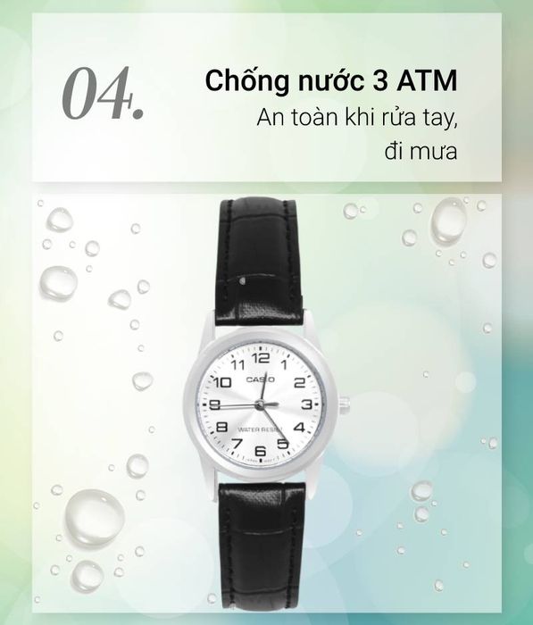 Đồng hồ Nữ Casio LTP-V001L-7BUDF chống nước 3 ATM