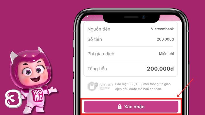Hướng dẫn chi tiết cách chuyển tiền từ ngân hàng sang MoMo - bước 3