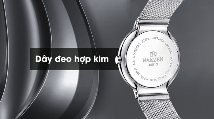 Đồng hồ nam Nakzen SS4051G-1 có dây đeo bền đẹp, chống oxi hóa