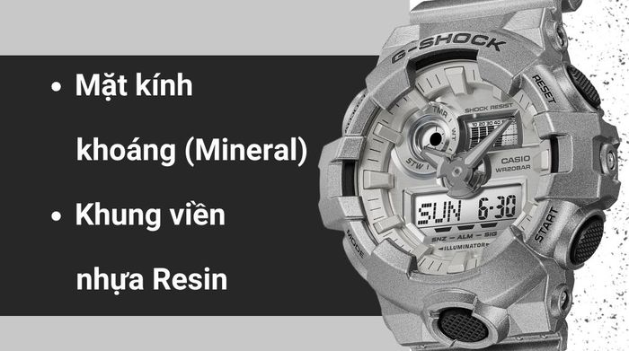 Chất liệu mặt kính và khung viền của mẫu đồng hồ