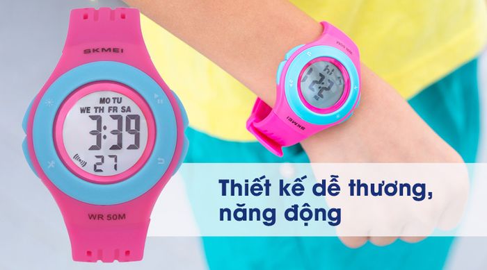 Đồng hồ trẻ em Skmei SK-1455 có thiết kế dễ thương, năng động
