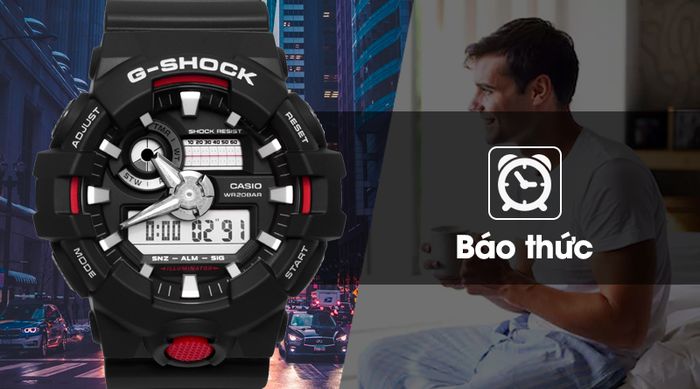 Đồng hồ Nam G-shock GA-700-1ADR có chế độ báo giờ