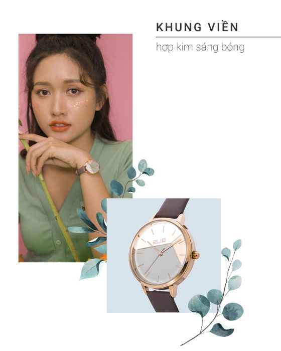 Đồng hồ Nữ Elio EL035-01 có khung viền hợp kim sáng bóng