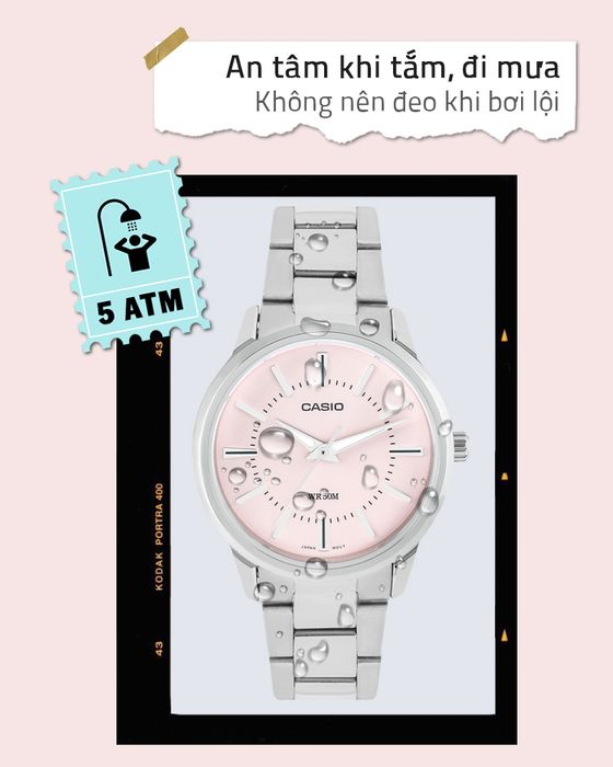 Đồng hồ Nữ Casio LTP-1303D-4AVDF có hệ số chống nước 5 ATM