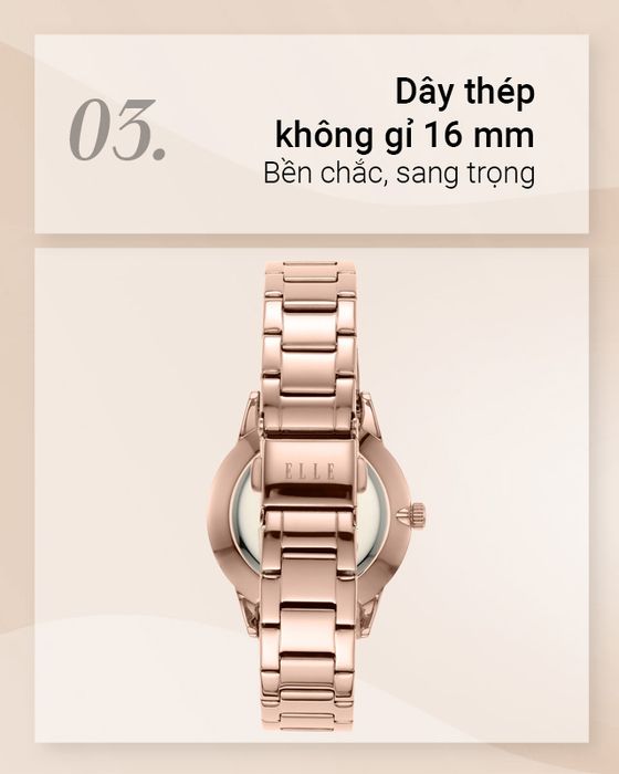 Đồng hồ nữ ELLE ELL25004 có dây đeo bền chắc